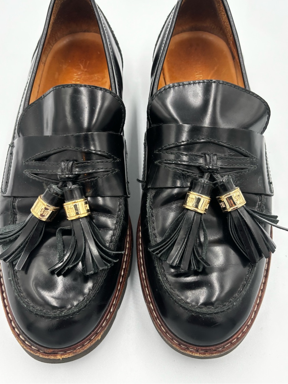 Stuart Weitzman Manila Tassel Loafer Sz 7.5 Made in Italy - Picture 2 of 11